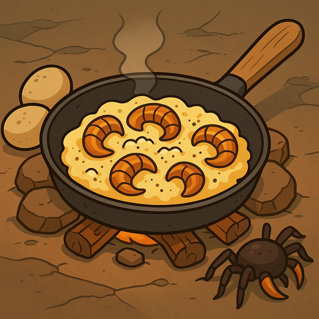 Huevos revueltos de arana